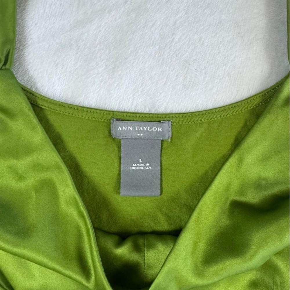 Ann Taylor green silk babydoll fairy tank top y2k vintage euro - Picture 3 of 6